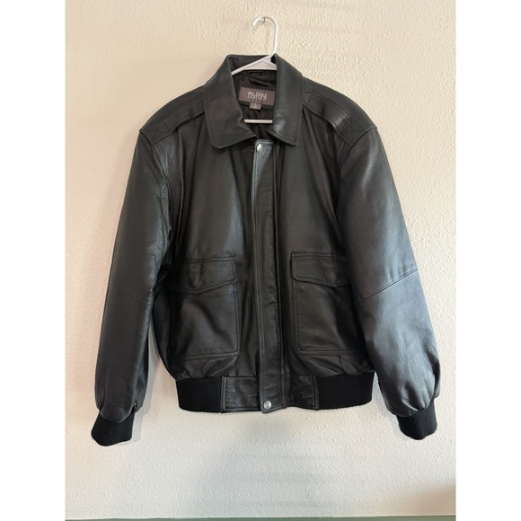 Wilsons‎Leather Lined Black Bomber Jacket Men L